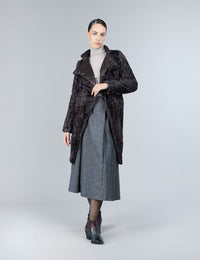 Reversible lamb skin coat