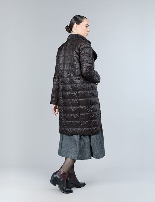 Reversible lamb skin coat