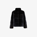 Giacca in visone basic corta nero 55 cm