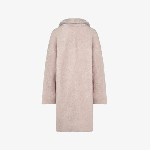 Капот из розовой овчины, 90 см.