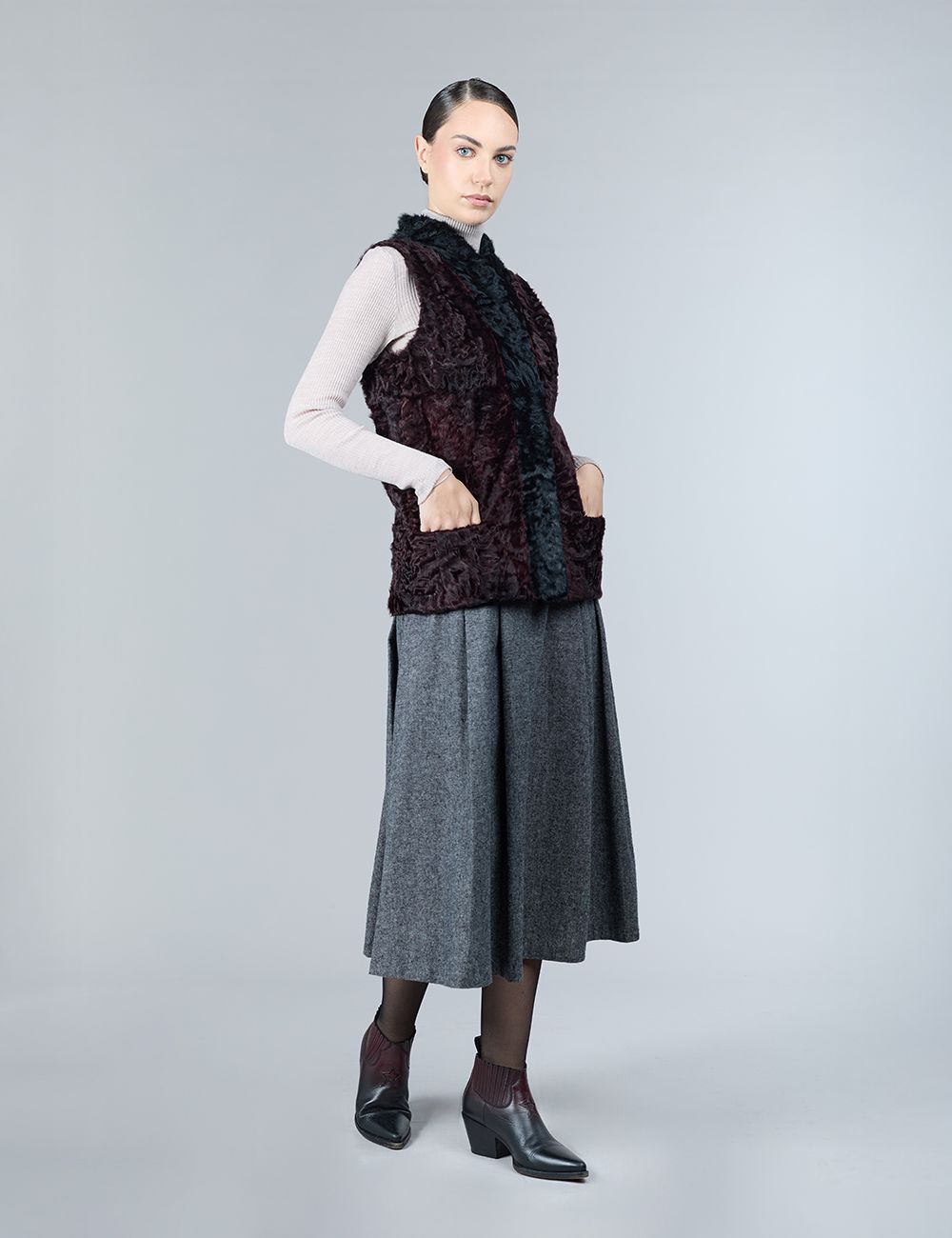 Lamb skin gilet