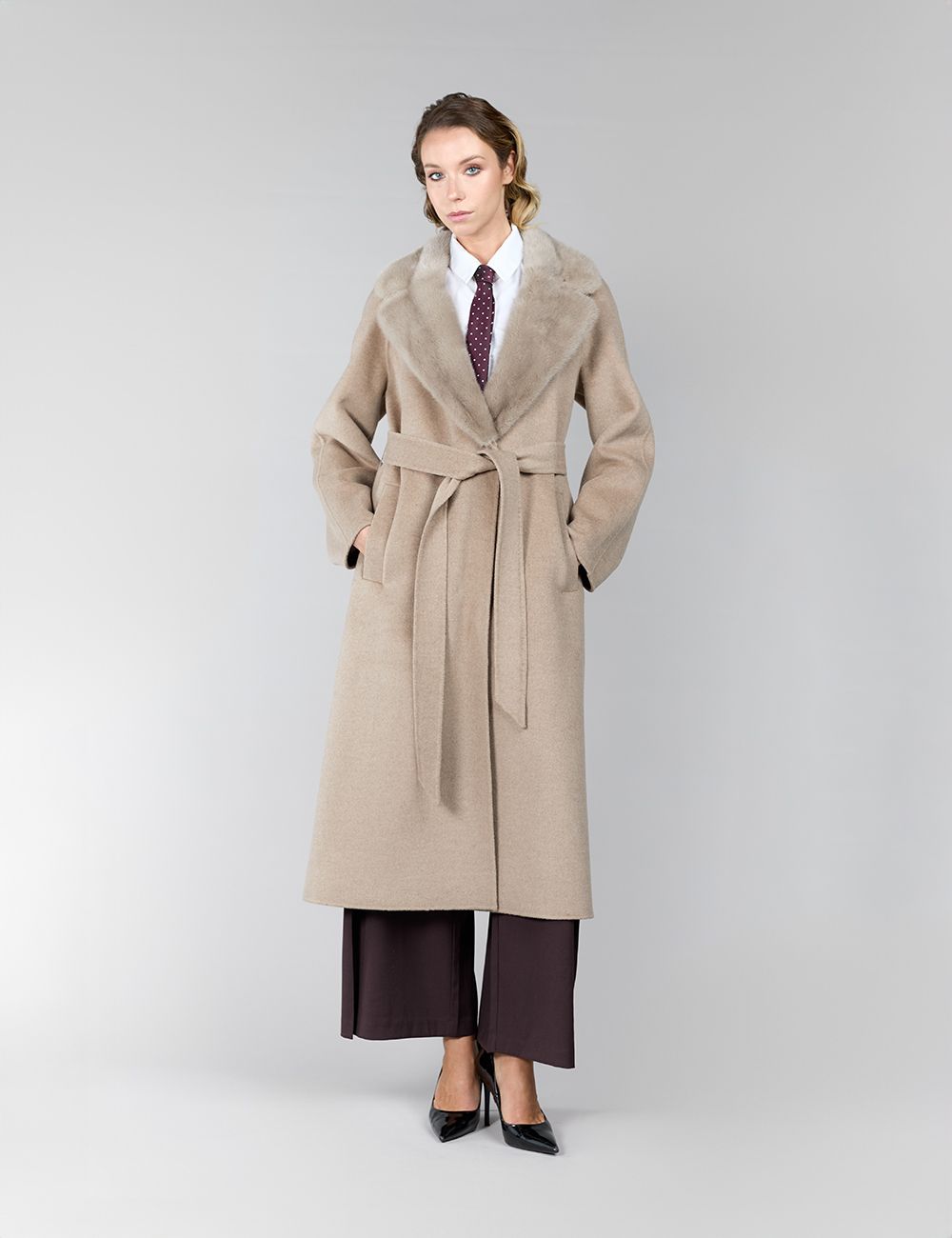 Wool and cashmere coat