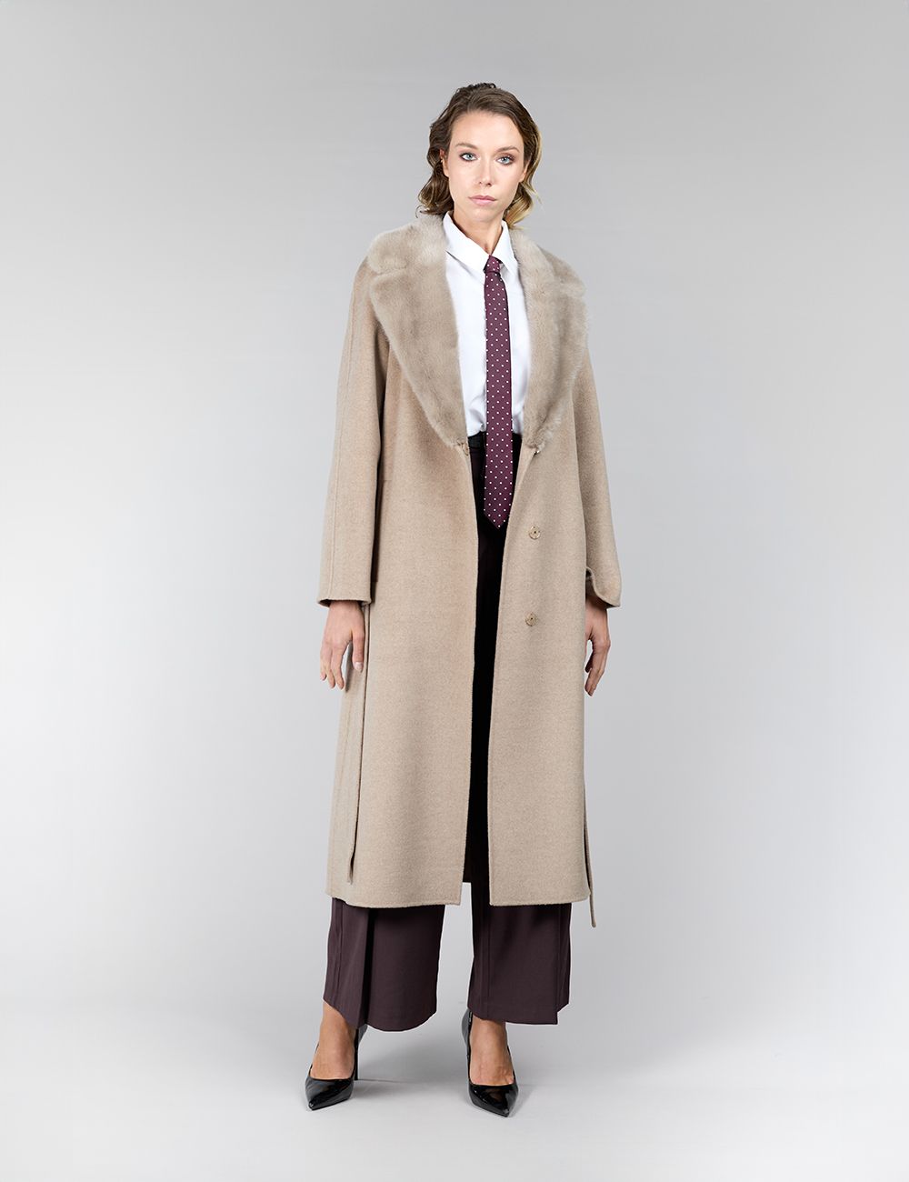 Wool and cashmere coat