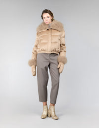 Piumino in cashmere e seta