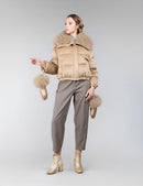 Piumino in cashmere e seta