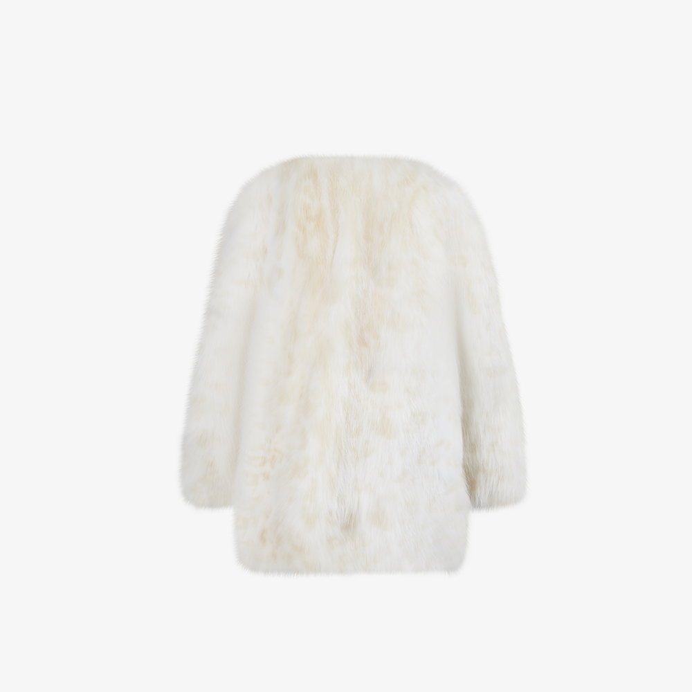 Cappotto in volpe bianco 75 cm