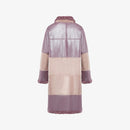 Manteau en peau de mouton rose de 100 cm