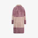 Manteau en peau de mouton rose de 100 cm