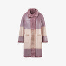 Manteau en peau de mouton rose de 100 cm
