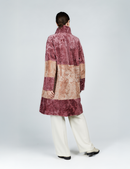 Manteau en peau de mouton rose de 100 cm