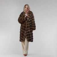 Giacca in zibellino oversized con coulisse dark 100 cm