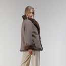 Giacca in zibellino reversibile con cashmere lavander 60 cm