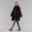 Knee-length dark brown sable coat, 85 cm.
