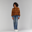 Veste en vison basique courte beige tachetée de 55 cm