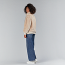 Bomber en vison avec poignets et élastique en laine rose de 65 cm.