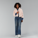 Bomber en vison avec fermeture éclair rose de 50 cm