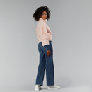 Bomber en vison avec fermeture éclair rose de 50 cm