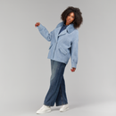 Cardigan in lama con cintura in vita azzurro 70 cm