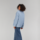 Cardigan in lama con cintura in vita azzurro 70 cm
