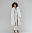 Cappotto lungo oversized in volpe cross bianco 110cm