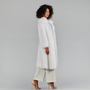 Cappotto lungo oversized in volpe cross bianco 110cm