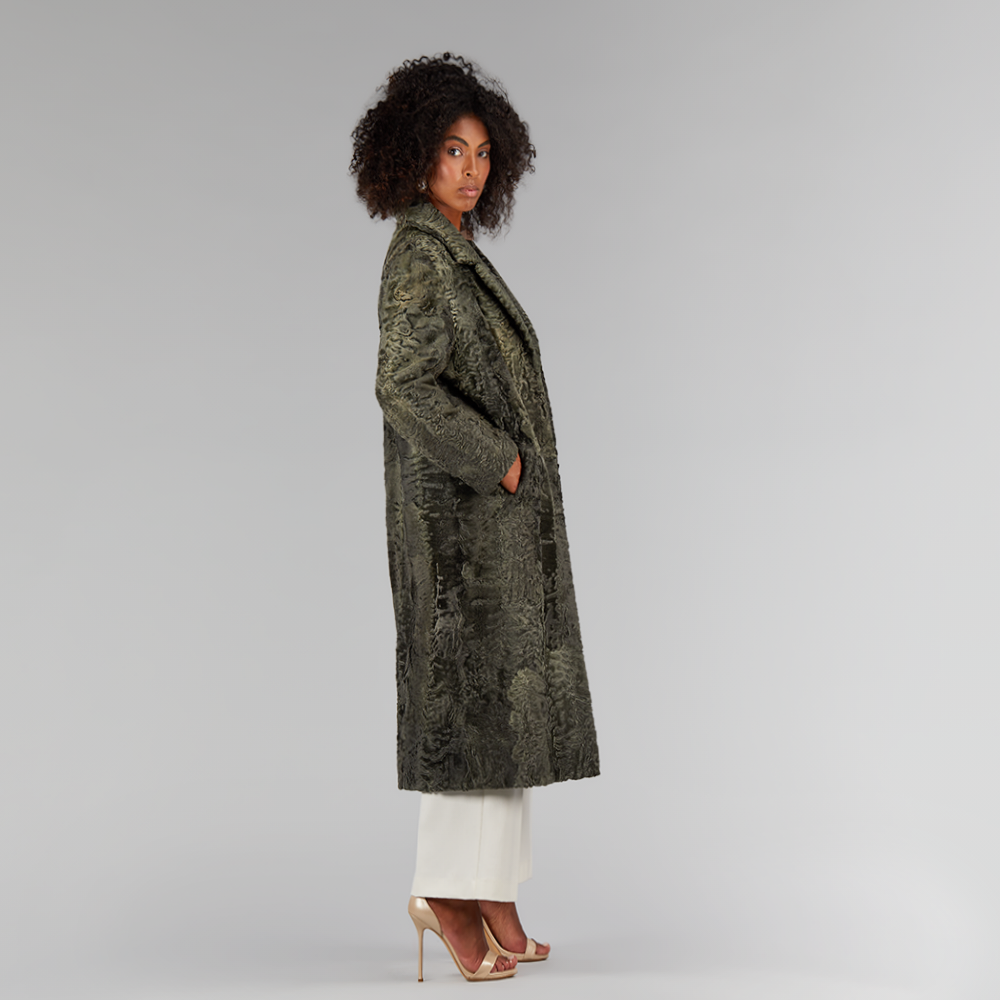 Cappotto in persiano lungo verde 125 cm