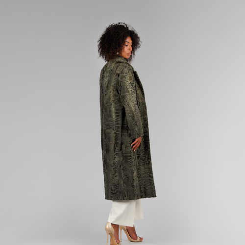 Cappotto in persiano lungo verde 125 cm