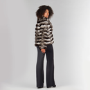 Short chinchilla jacket with natural 50 cm over collar