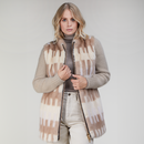 Giacca in visone con dettagli in lana beige 70 cm