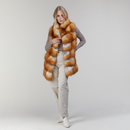 Gilet in volpe rossa con collo alto 75 cm