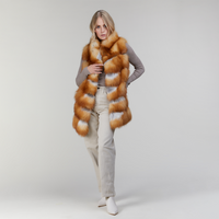 Gilet in volpe rossa con collo alto 75 cm