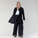 Manteau en astrakan avec boutons bijou, noir, 90 cm
