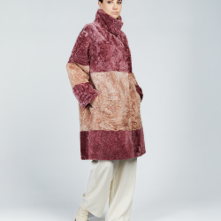 Cappotto di montone rosa 100 cm