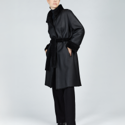 Cappotto di montone nero 100 cm