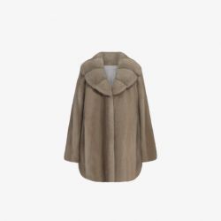 Short mink coat in silver blue, 80cm.