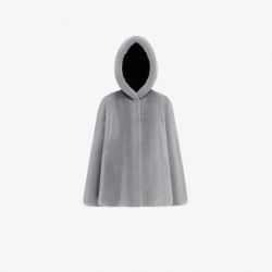 Oversized mink jacket of whole skins, sapphire color, 65 cm