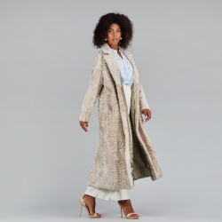 Cappotto in persiano beige 125cm