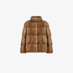 Short basic mink jacket, bleached, 55 cm