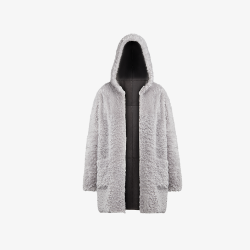 Cappotto di montone grigio chiaro 80cm