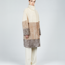 Cappotto di montone reversibile beige 100cm