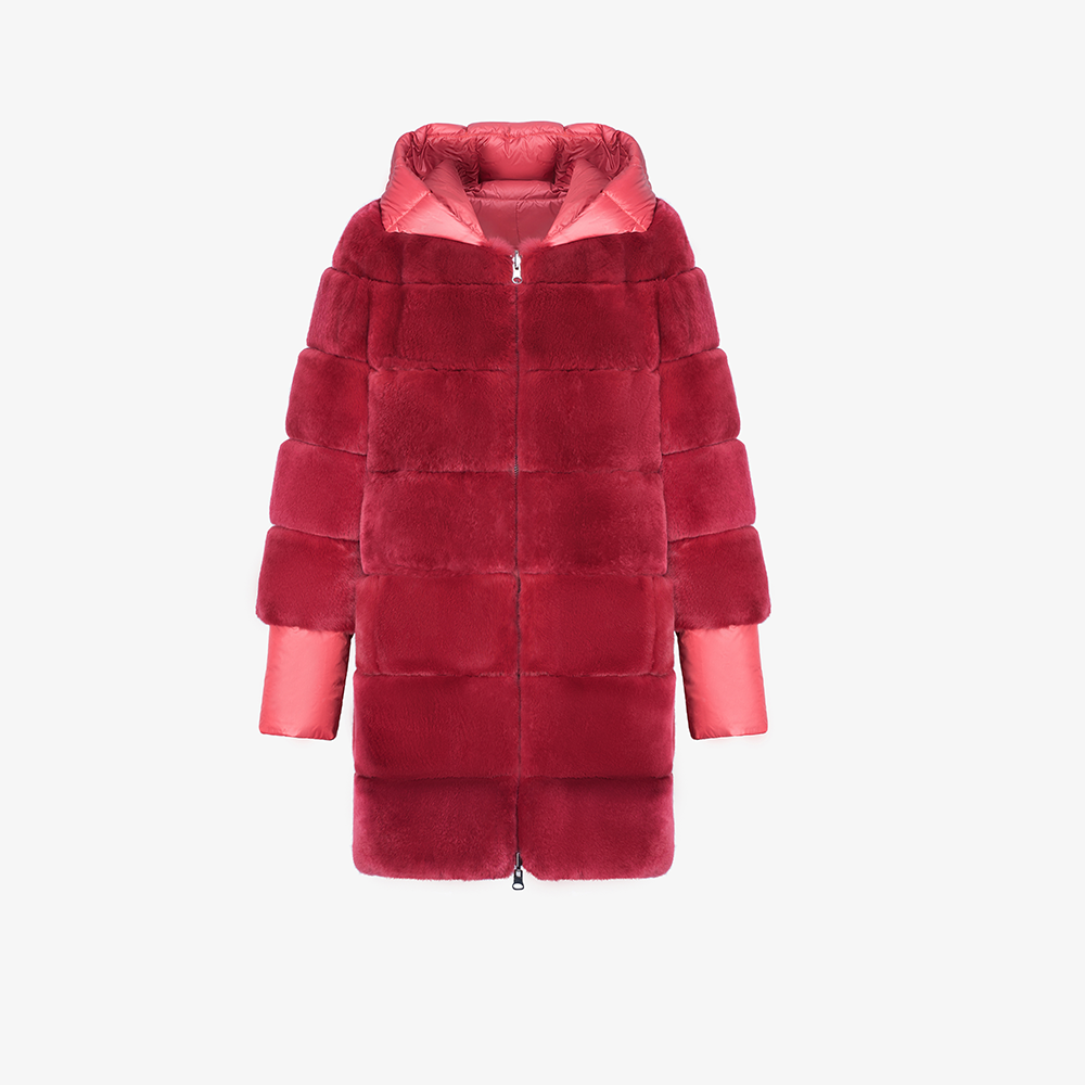 Piumino rosso lungo sale