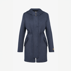 Cashmere coat with hood, blue, 90 cm