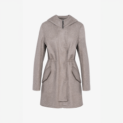 Cashmere coat with hood, dove grey, 90 cm