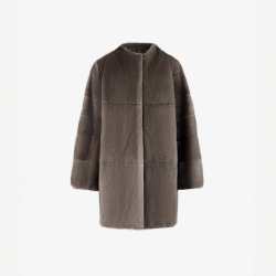 Manteau vison sans col coupe droite lutezia 80 cm