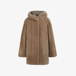Cappotto in rex reversibile con cappuccio pastello 80 cm